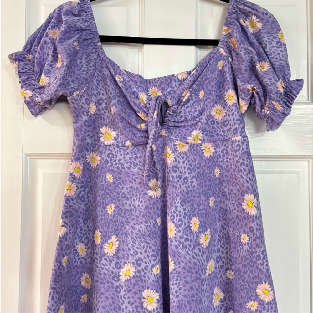 ASOS Lilac Floral Tie-Front Dress - Picture 4 of 9